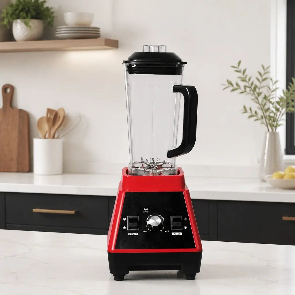 Commercial Blender Red 2L 1600W High-Torque Stainless Steel Blades