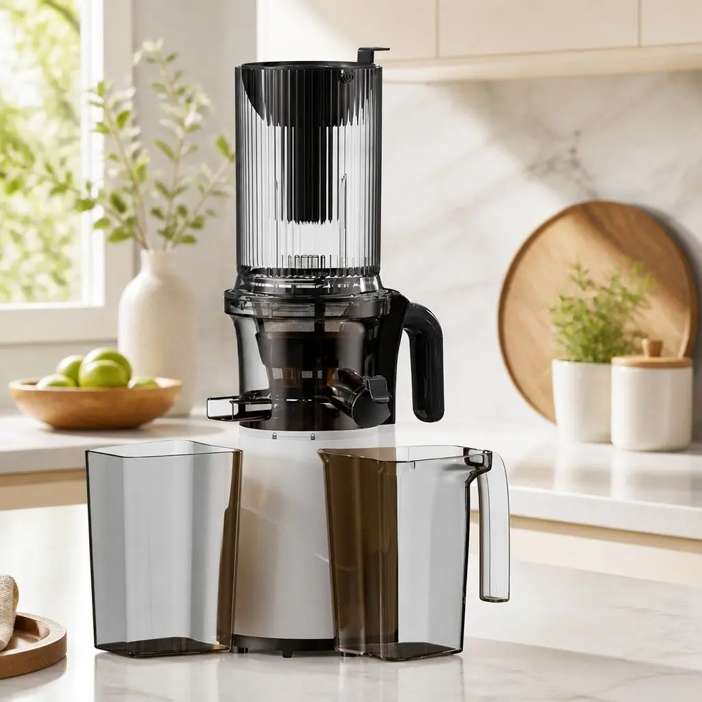 Electric Cold Press Juicer White Whole Fruit Masticating Slow Juicer High Yield