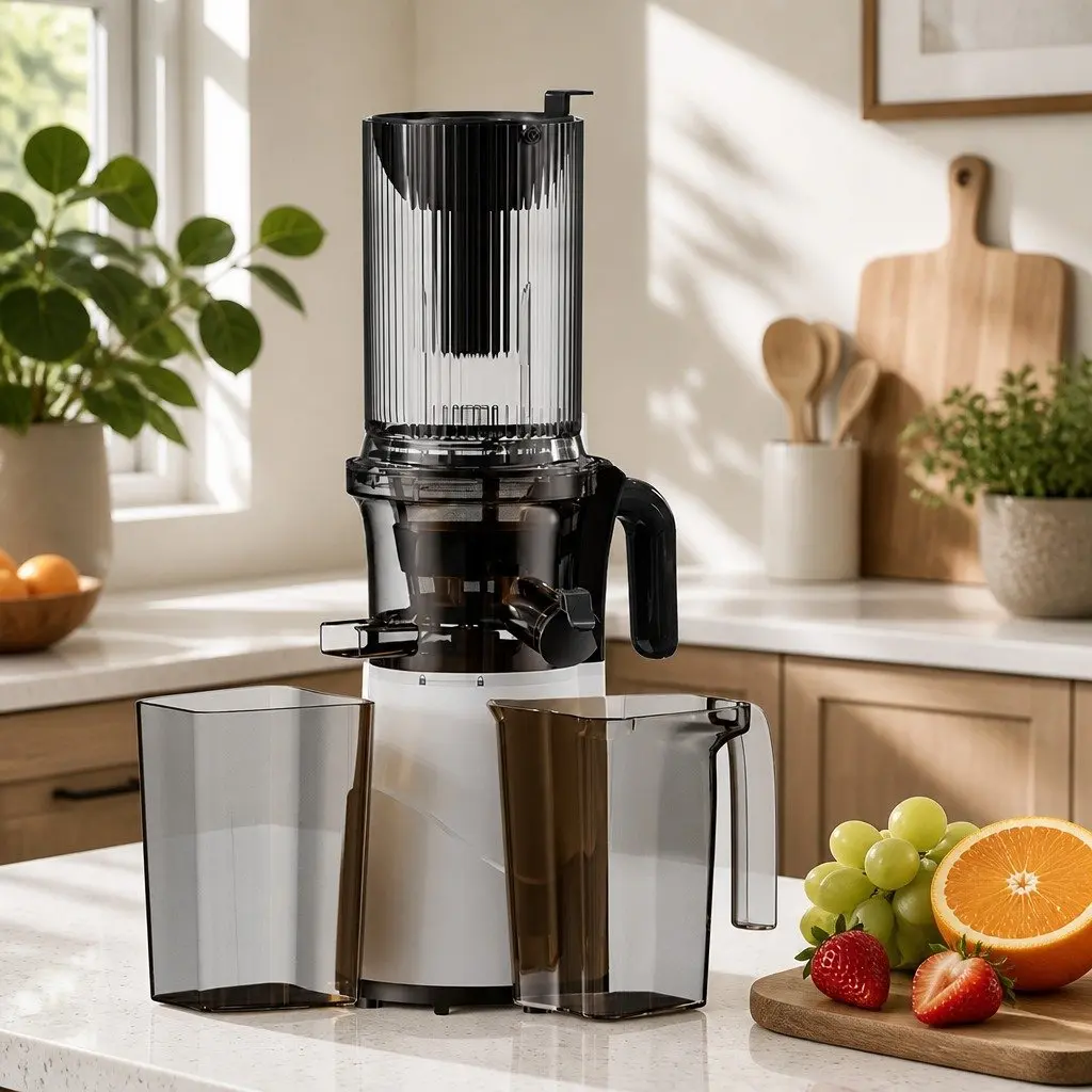 Electric Cold Press Juicer White Whole Fruit Masticating Slow Juicer High Yield
