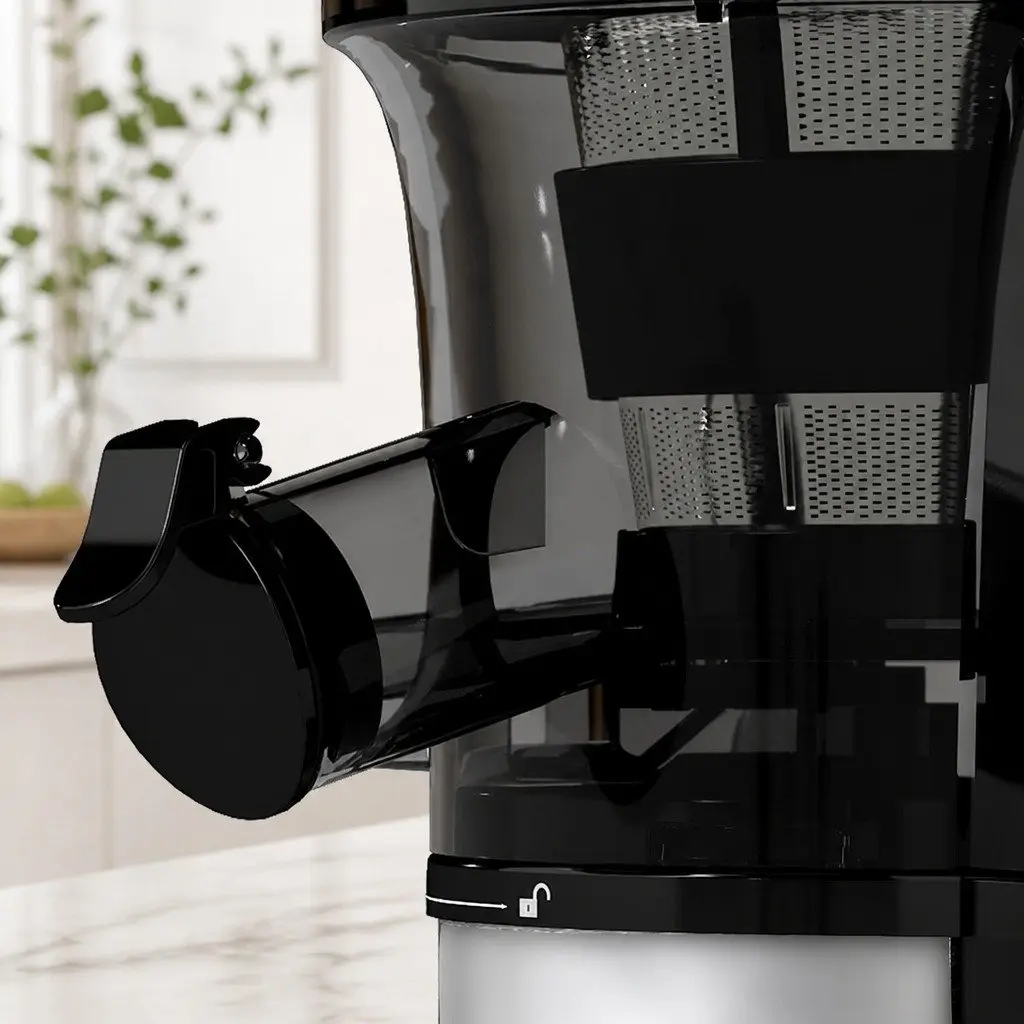 Slow Juicer Black Compact 150W Quiet DC Motor Cold Press System Reverse Anti-Clog Function