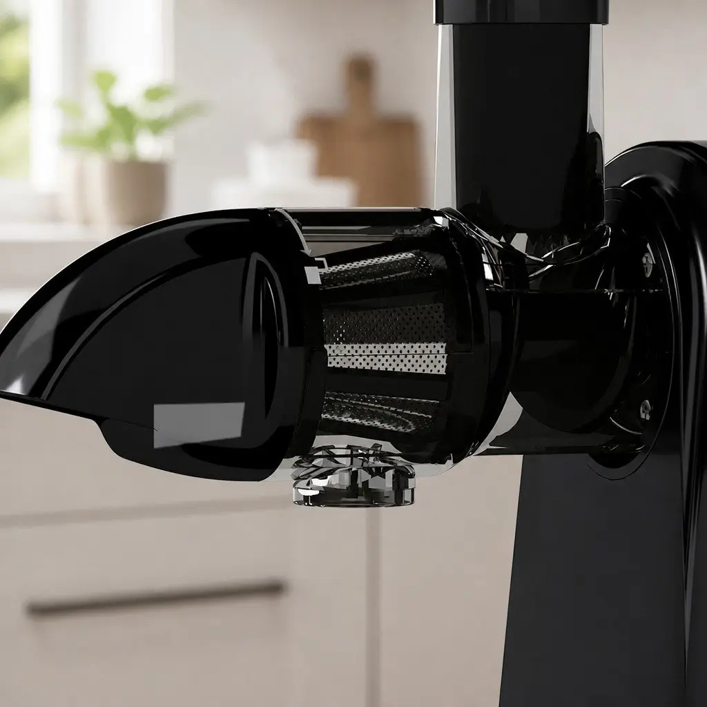 Cold Press Masticating Juicer Black 150W Silent Motor Nutrient-Rich Juice Extractor