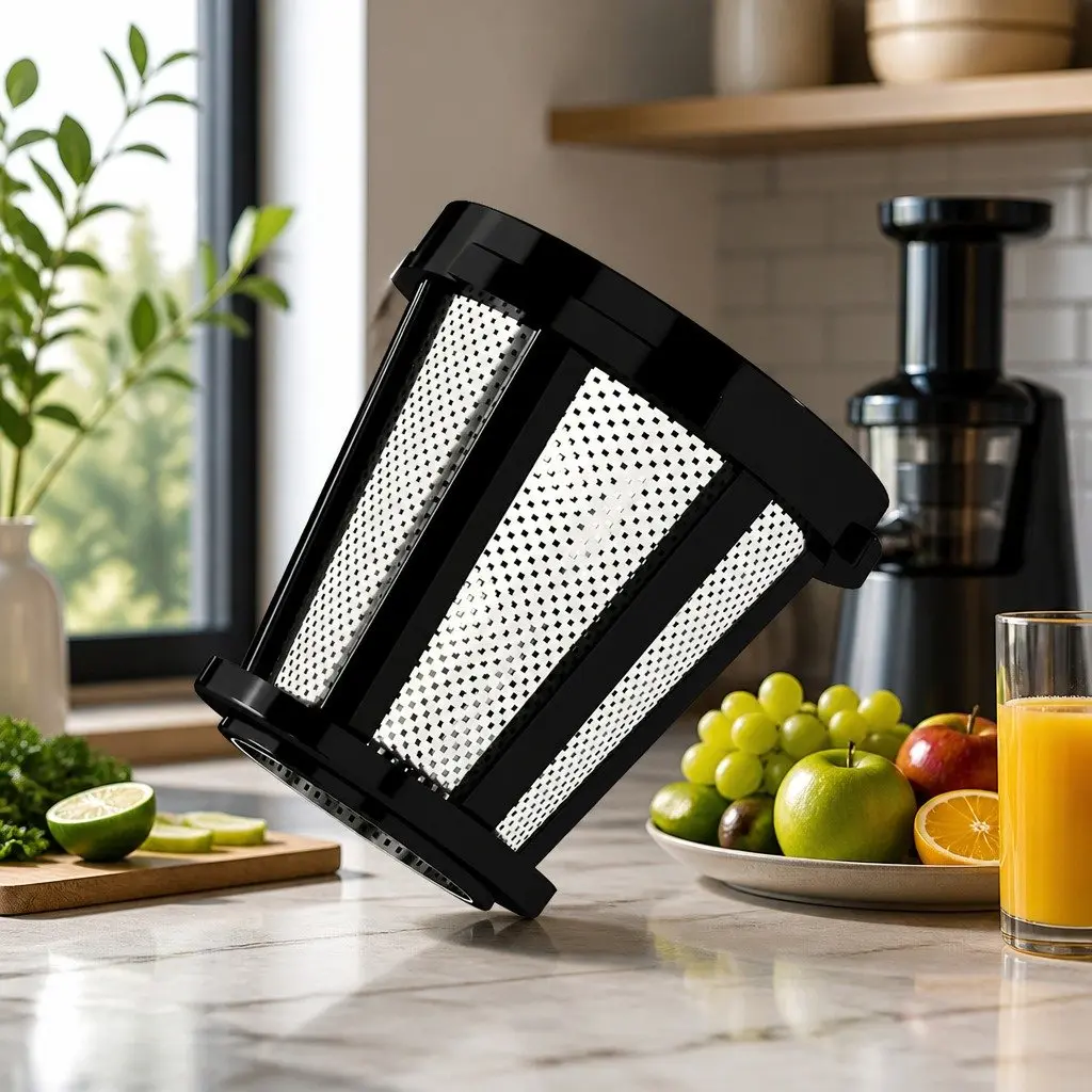 Cold Press Masticating Juicer Black 150W Silent Motor Nutrient-Rich Juice Extractor
