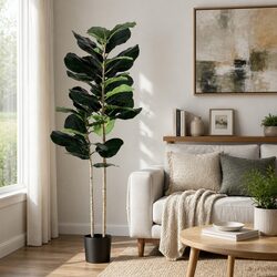 Artificial Fiddle Tree 150cm Indoor Decor Lifelike Faux Plant Green Home Garden