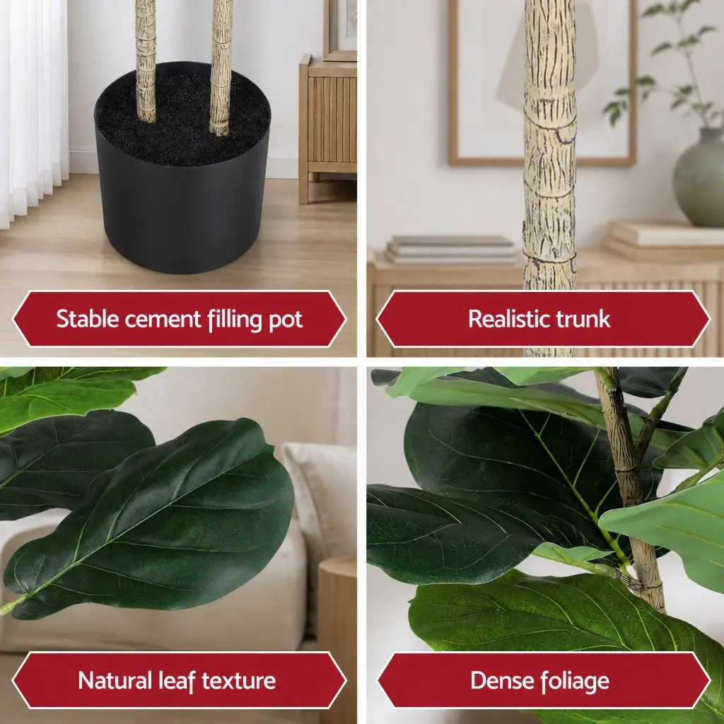 Artificial Fiddle Tree Green 150cm Lifelike Faux Plant for Indoor Decor