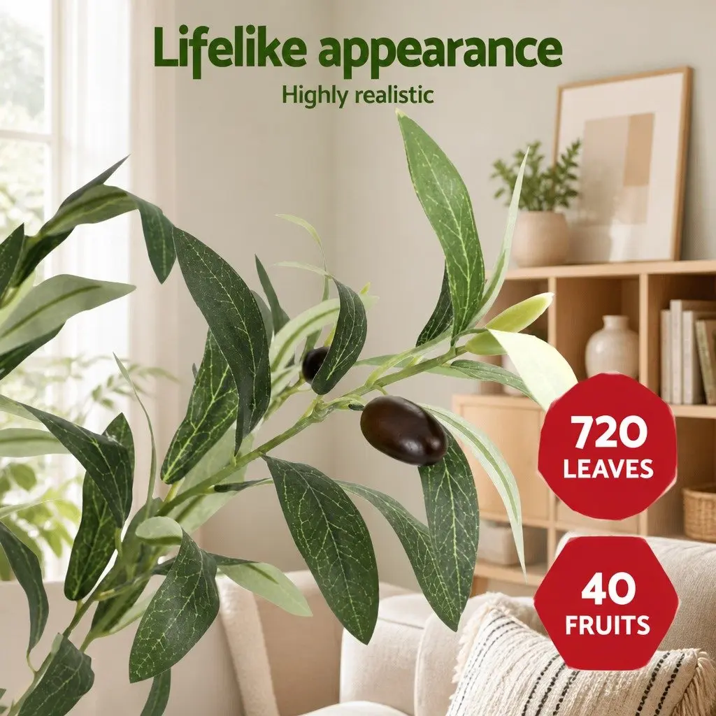 Artificial Olive Tree Green 180cm Realistic Foliage Indoor Faux Plant