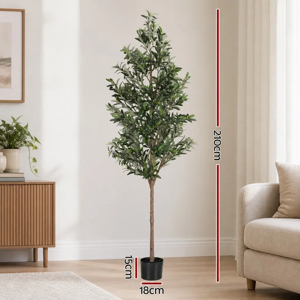 Artificial Olive Tree Green 210cm Lifelike Indoor Outdoor Decor