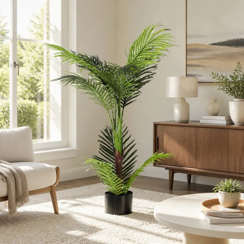Artificial Palm Tree 100cm Indoor Outdoor Faux Tropical Plant Decor Green