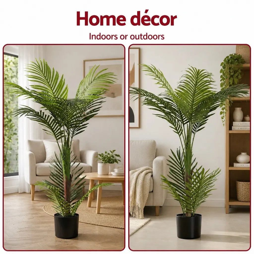Artificial Palm Tree Green 100cm Realistic Foliage Indoor Outdoor Use