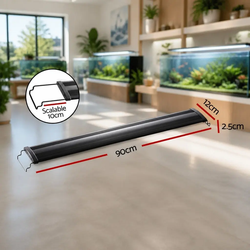 Aquarium LED Light Black 90CM Full Spectrum Adjustable Bracket 5 Colour