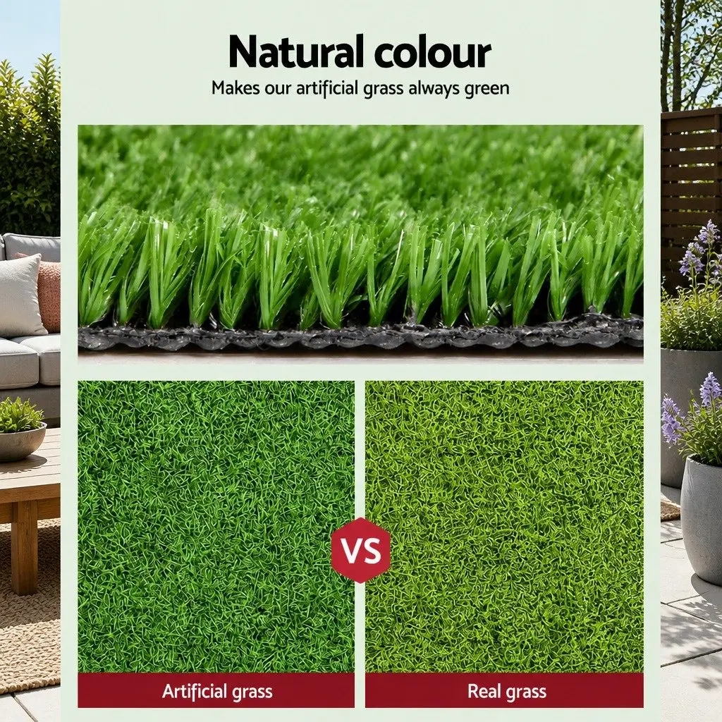 Artificial Grass Synthetic Lawn Turf Olive Green 2m x 10m 10mm Pile Durable UV Stabilised Safe for Children and Pets
