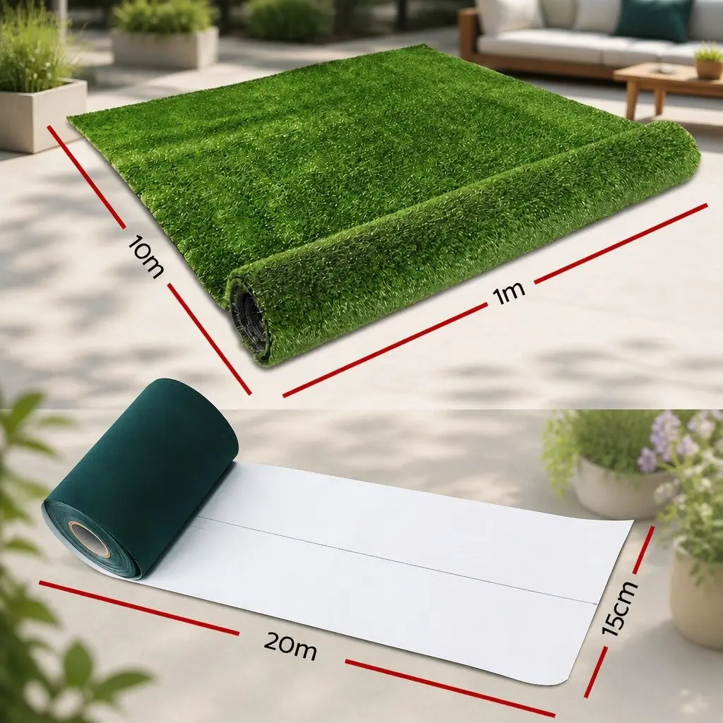 Artificial Grass Synthetic Turf 1x10m Olive Lawn 17mm Pile Fake Garden