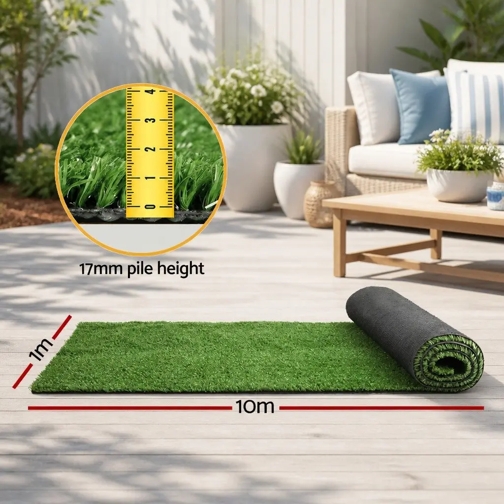 Synthetic Grass Artificial Lawn Green 20 SQM 17mm Pile UV Stabilised Polyethylene
