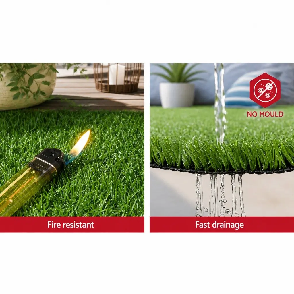 Synthetic Grass Artificial Lawn Green 20 SQM 17mm Pile UV Stabilised Polyethylene