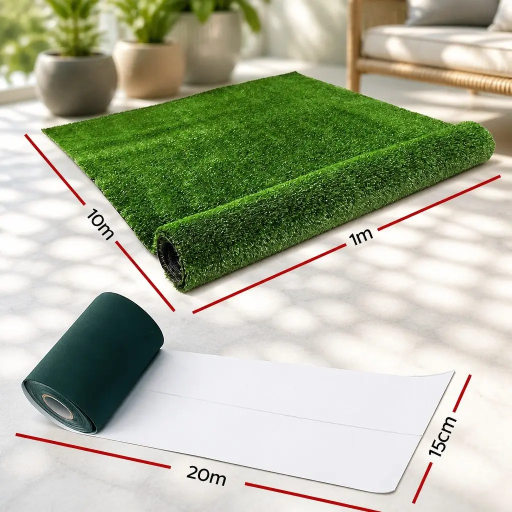 Artificial Grass Olive Green 1x20m Synthetic Turf 17mm Pile Durable Garden Lawn