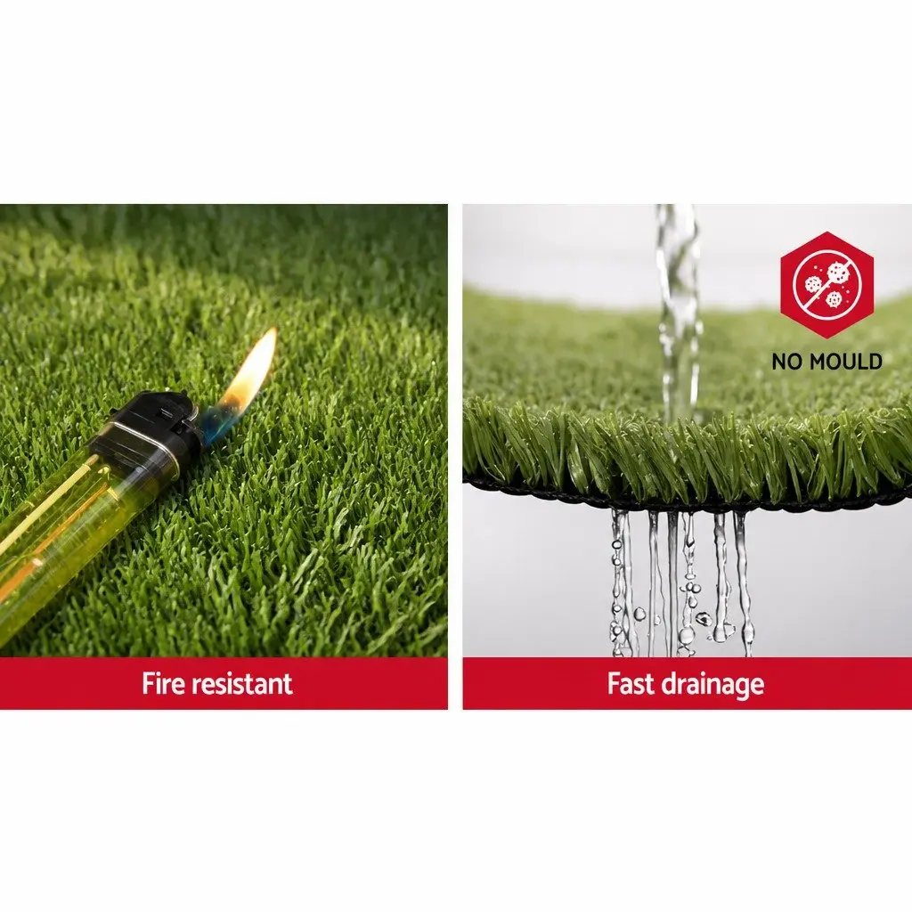Artificial Grass Olive Green 2x10m 17mm Pile Durable Synthetic Turf Roll