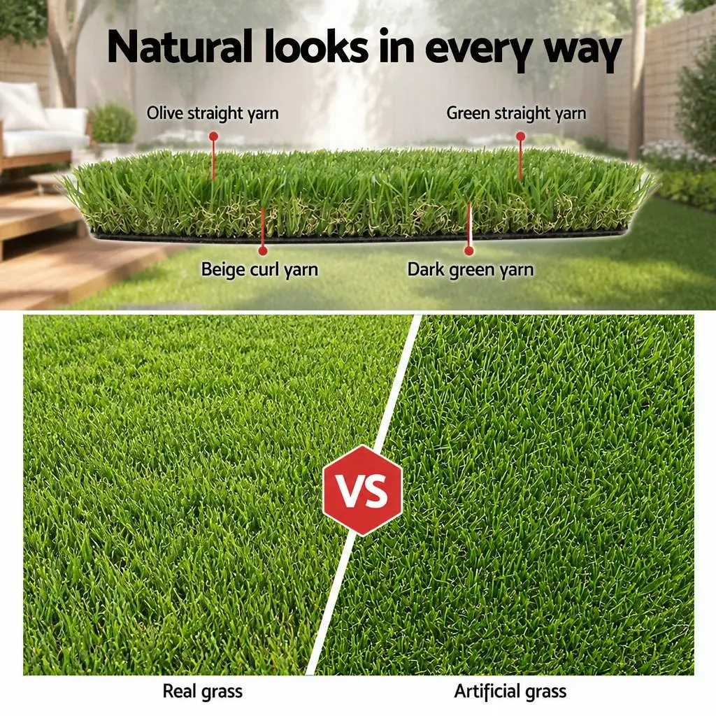 Artificial Grass Synthetic Turf Natural Four-Tone 20mm Thick 20SQM Lawn Garden Backyard