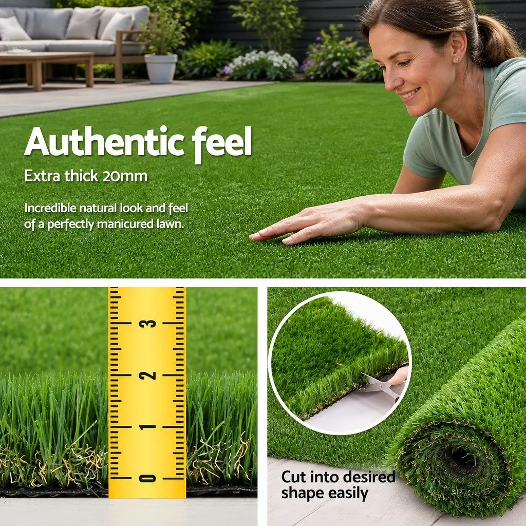 Artificial Grass Synthetic Turf Natural Four-Tone 20mm Thick 20SQM Lawn Garden Backyard