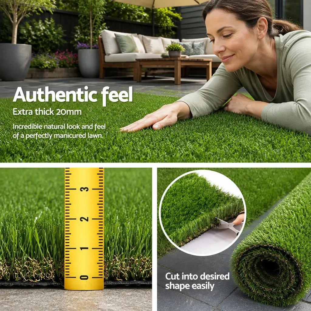 Synthetic Grass Turf Green 30mm Thick 2m x 5m Dense Durable Multi-Purpose Lawn