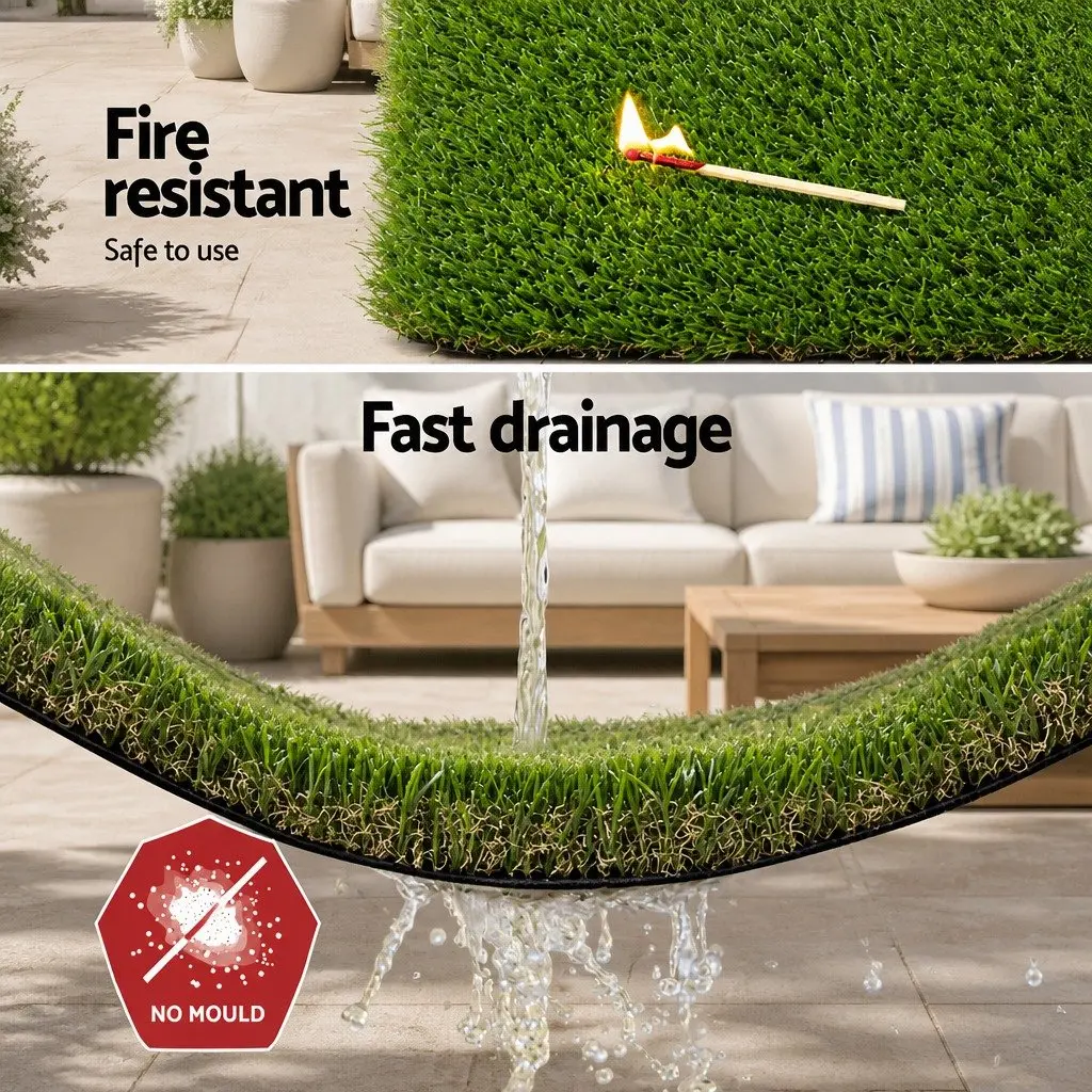 Artificial Grass Synthetic Turf Green 30mm Thick 1m x 20m Roll Easy Install
