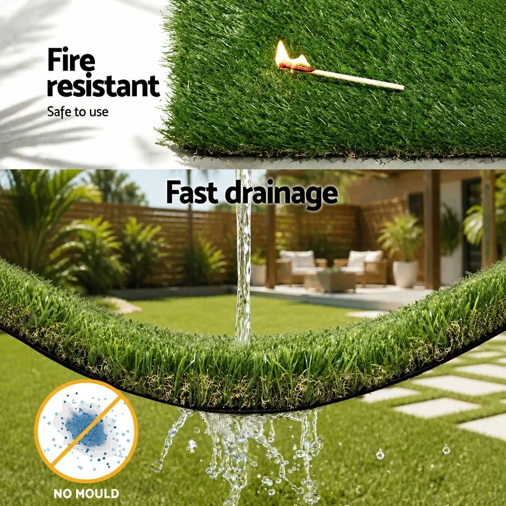 Synthetic Grass Artificial Turf Green 2m x 5m 30mm Durable Four Tone