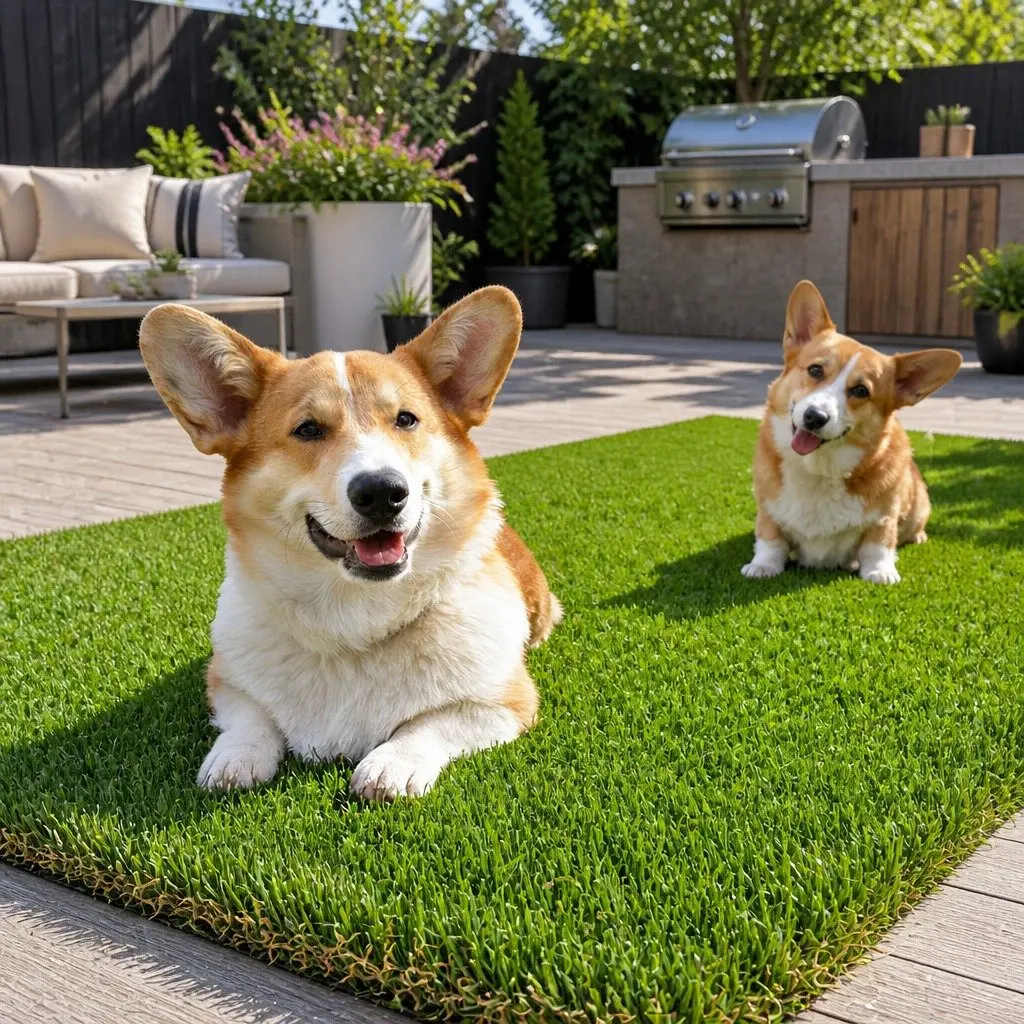 Artificial Grass Green 2m x 5m 40mm Pile Height Durable Synthetic Turf for Backyard