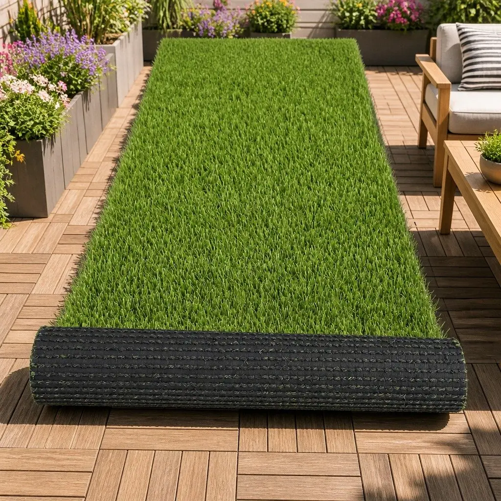 Artificial Grass Synthetic Turf 45mm Pile 1m x 10m Roll Fake Lawn Four-Colour