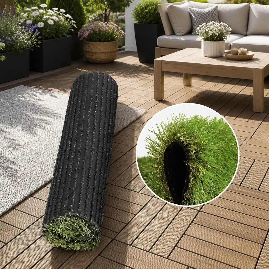 Artificial Grass Synthetic Turf 45mm Pile 1m x 10m Roll Fake Lawn Four-Colour