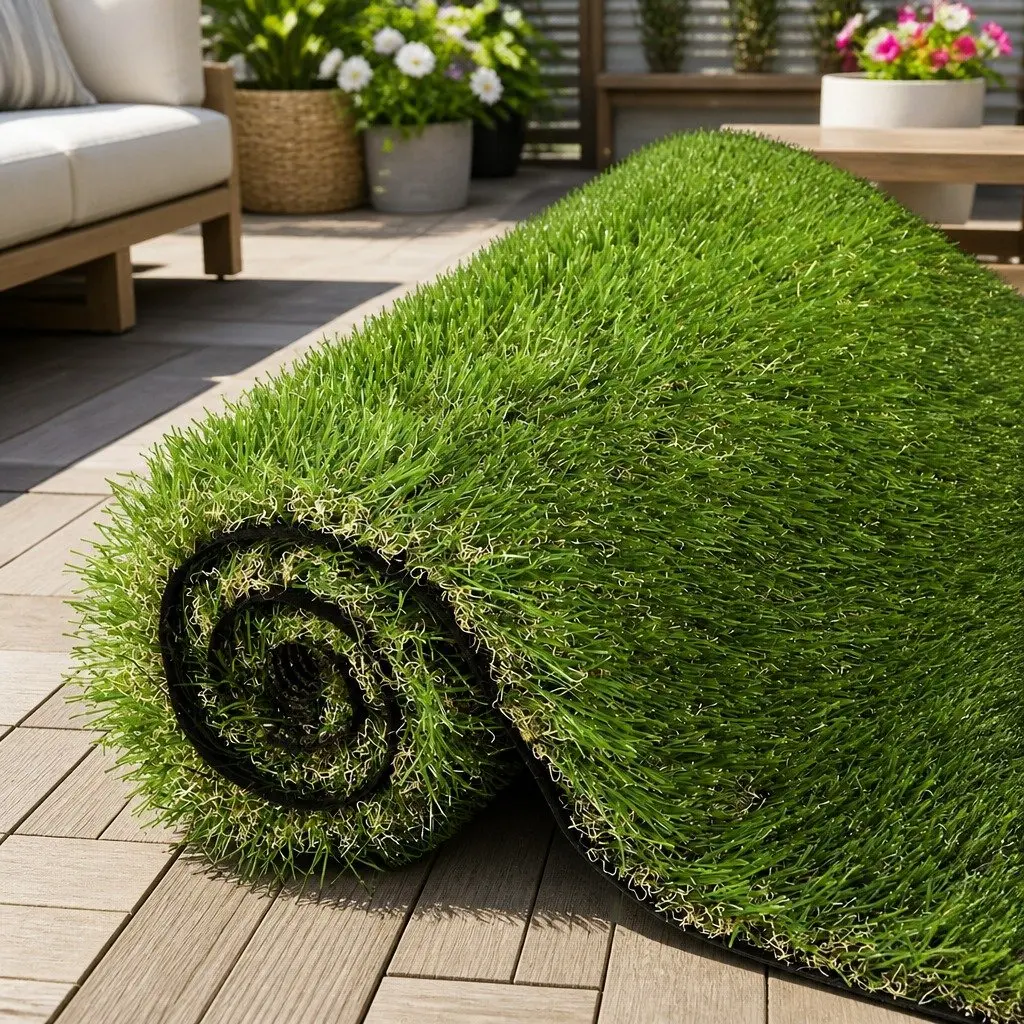 Artificial Grass Synthetic Turf 45mm Pile 1m x 10m Roll Fake Lawn Four-Colour