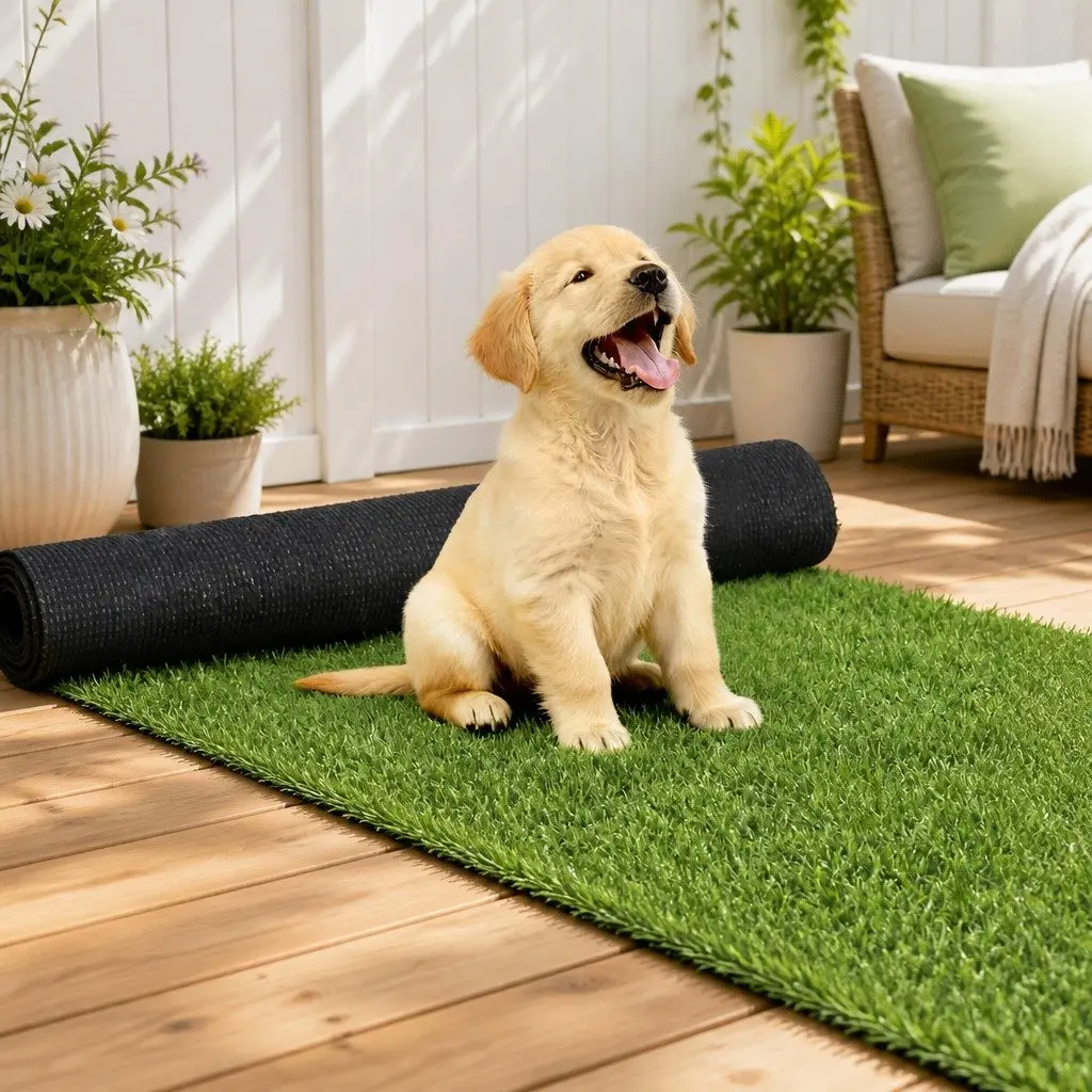Artificial Grass Turf Rug Synthetic Lawn Mat 15mm Indoor Outdoor Drainage Olive