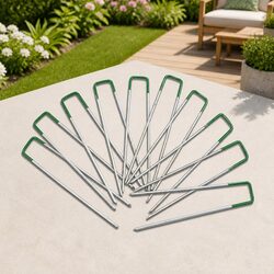 Synthetic Grass Pins 100pcs U-Shape Turf Pegs Galvanized Steel Landscape Weed