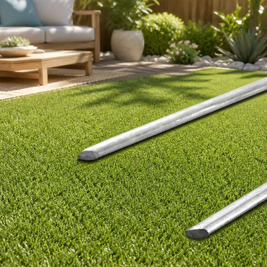 Synthetic Grass Pins U-Shape Galvanized Steel 150mm Durable for Artificial Turf Lawn Garden Weed Mat