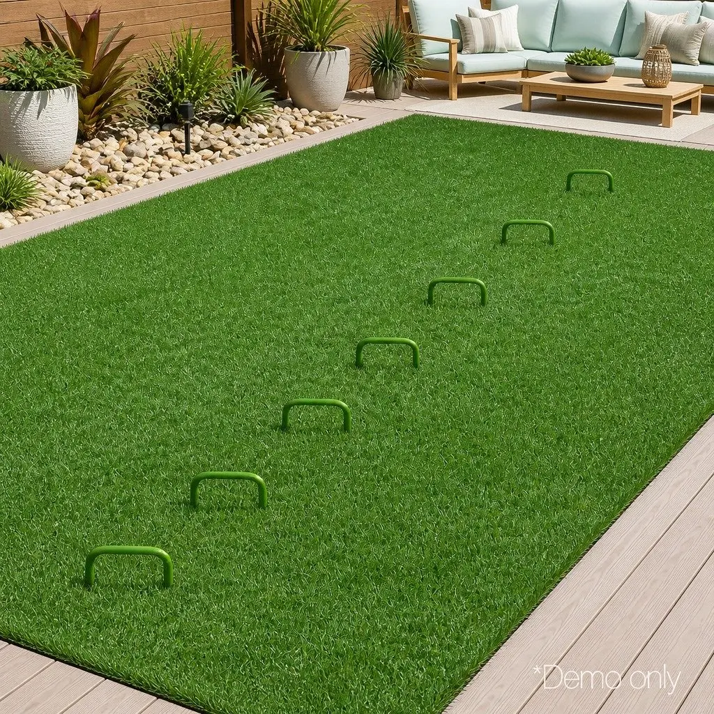 Synthetic Grass Pins U-Shape Galvanized Steel 150mm Durable for Artificial Turf Lawn Garden Weed Mat