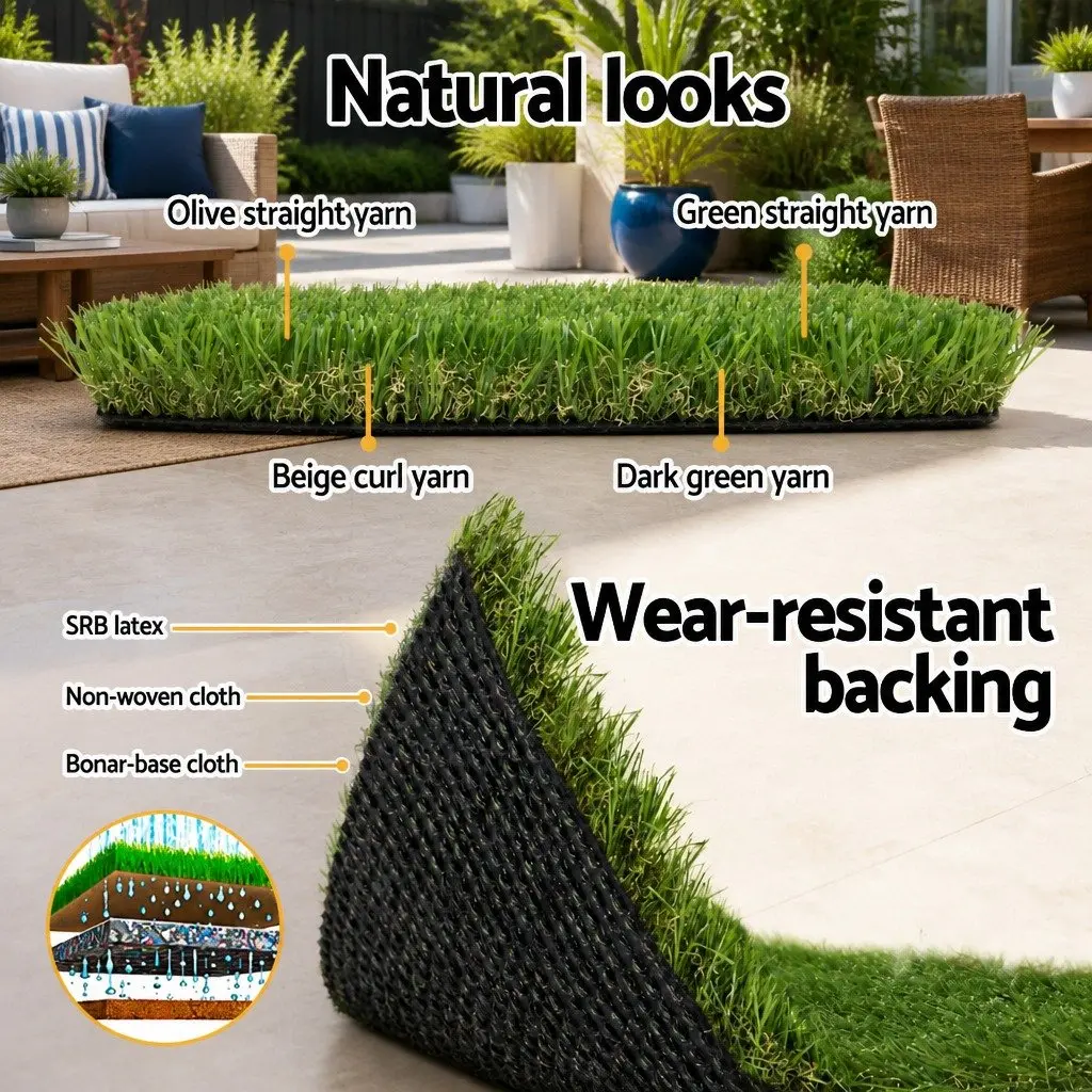 2m x 5m Synthetic Turf with 30mm Pile Height
