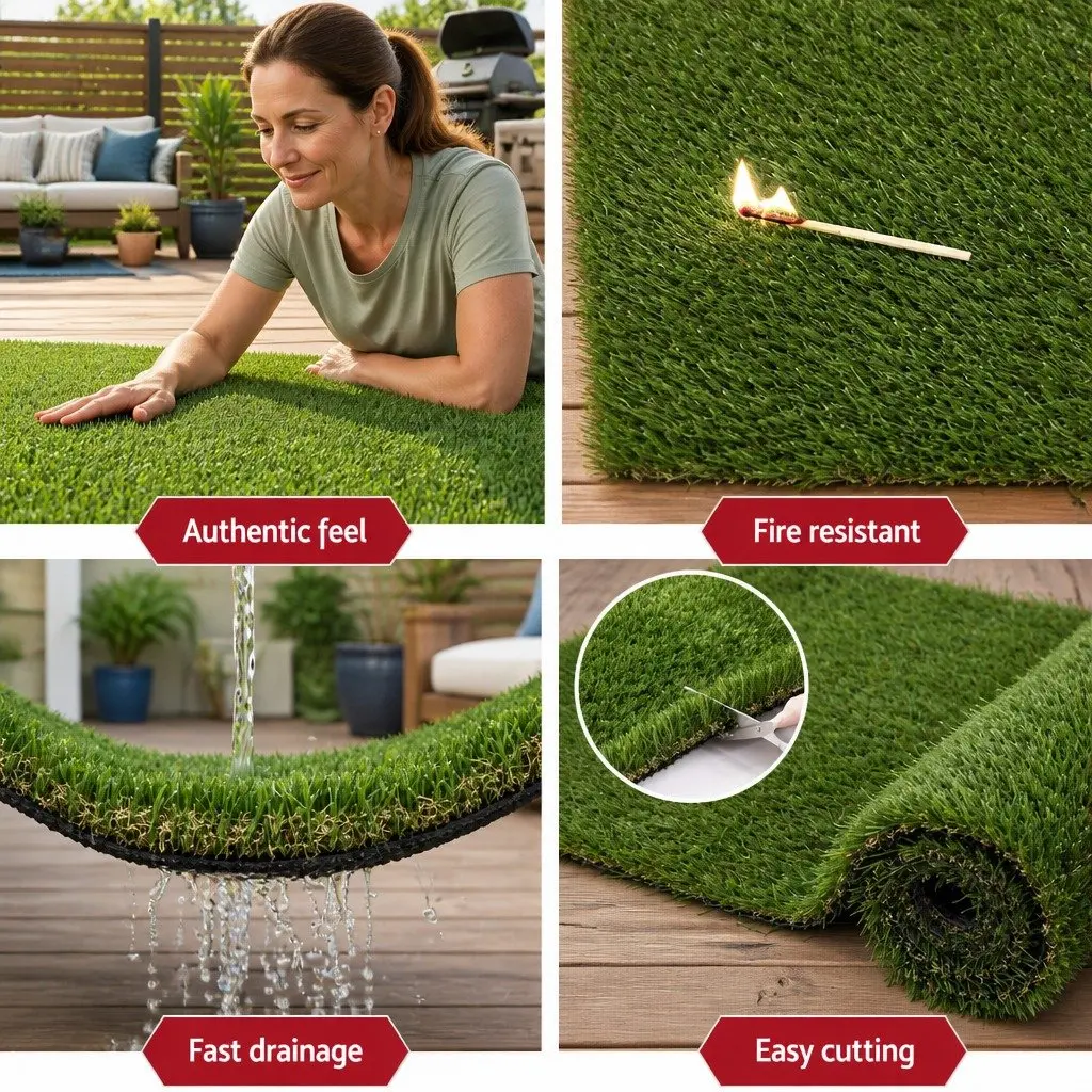 Artificial Grass 30mm 2m x 5m Synthetic Lawn Turf Garden Landscape Outdoor Green