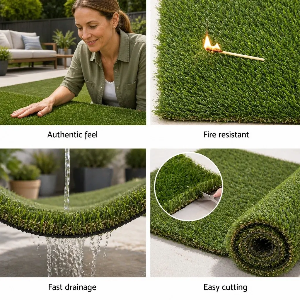Synthetic Grass 30mm Artificial Turf Lawn 2m x 5m Fake Plant Garden Landscape
