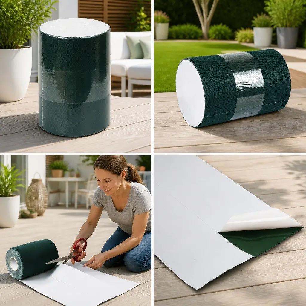Artificial Grass Tape Olive 15cm x 10m Self-Adhesive Non-Woven Fabric for Joining Synthetic Turf