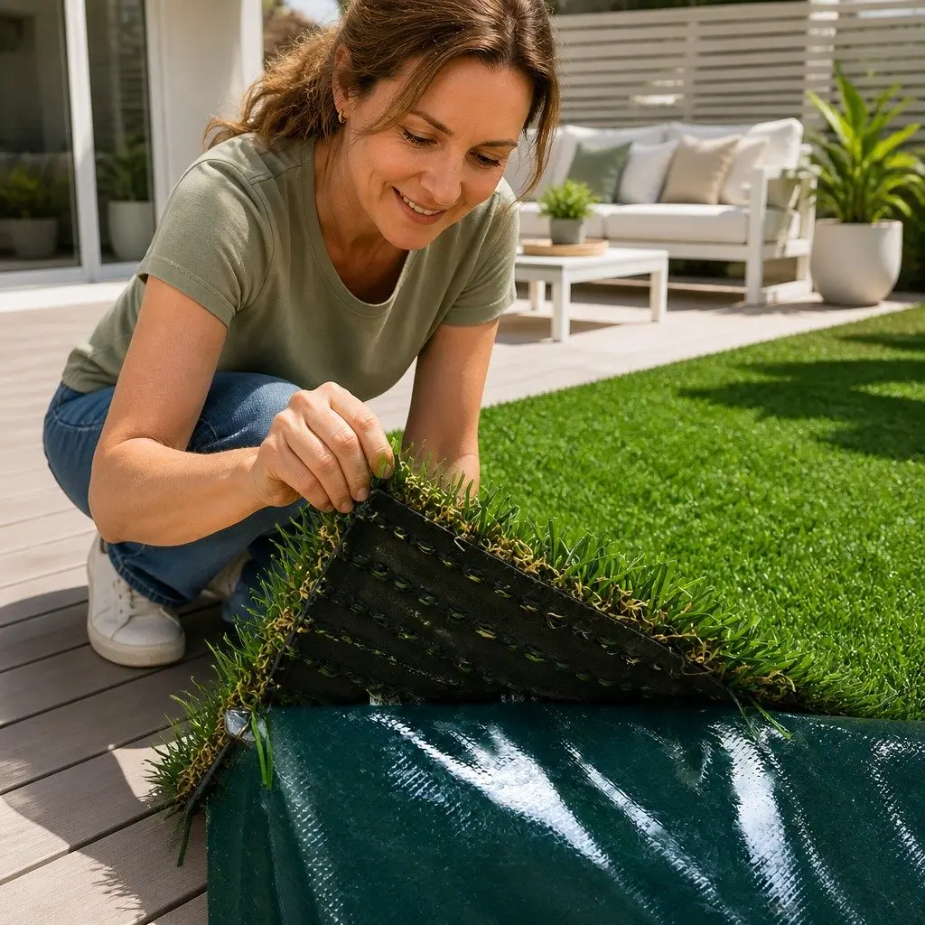 Artificial Grass Tape Olive 15cm x 10m Self-Adhesive Non-Woven Fabric for Joining Synthetic Turf