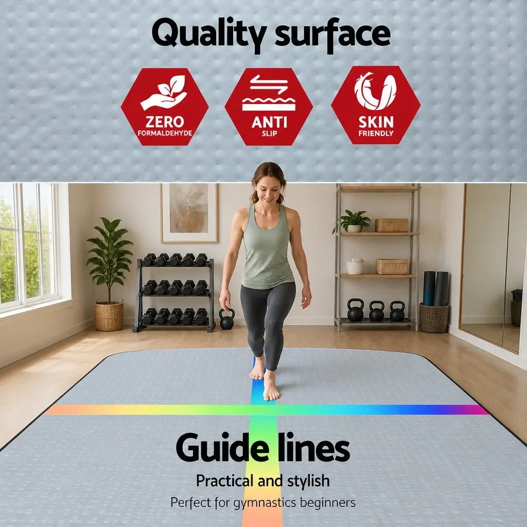 Air Track Gymnastics Mat 3M Inflatable Tumbling Exercise Mats with Electric Pump