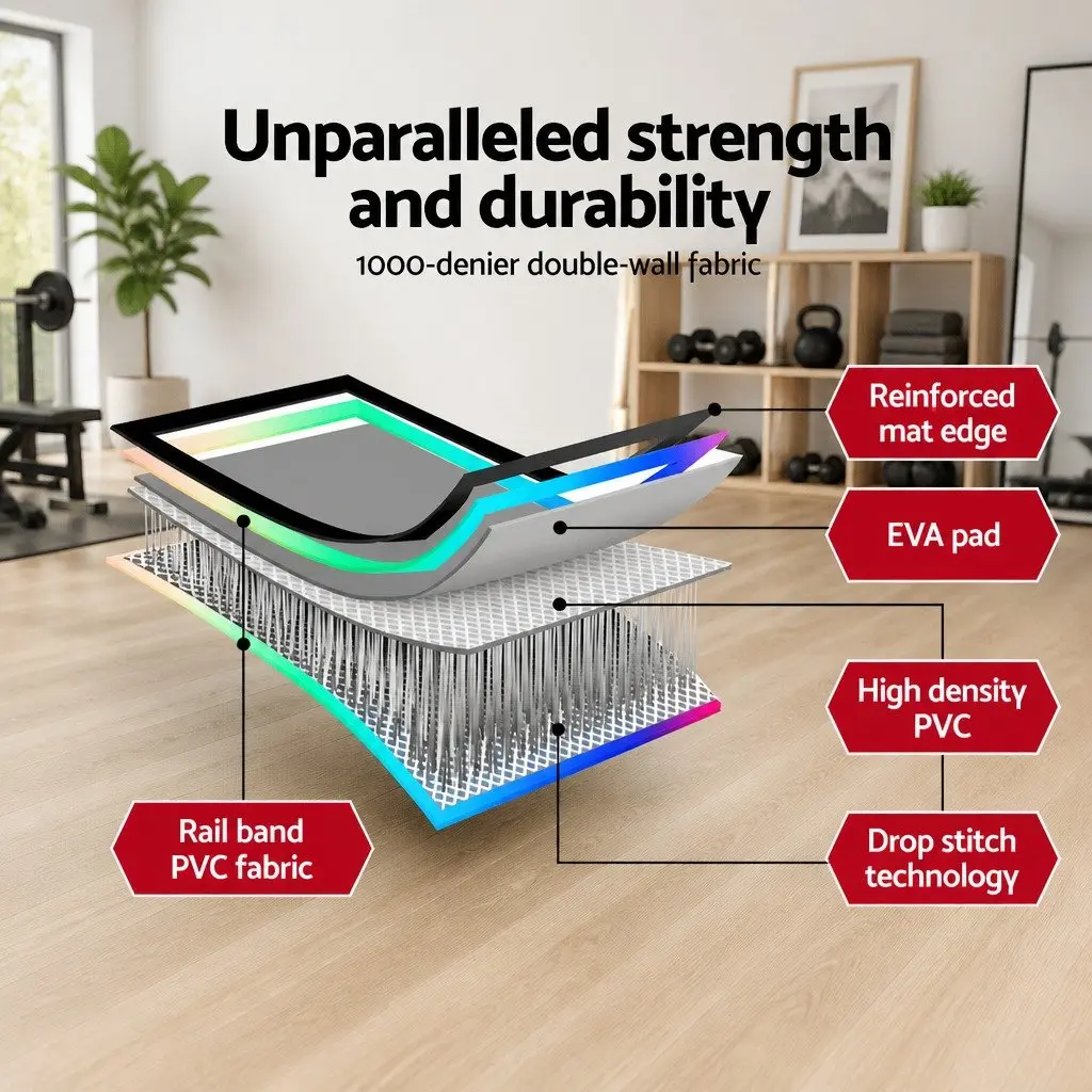 Air Track Gymnastics Mat 3M Inflatable Tumbling Exercise Mats with Electric Pump