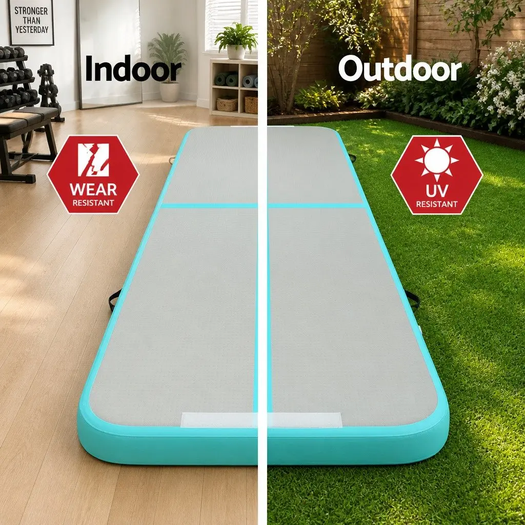 Air Track Mat Mint 3M Inflatable Gymnastics Tumbling Exercise Mat with Electric Pump