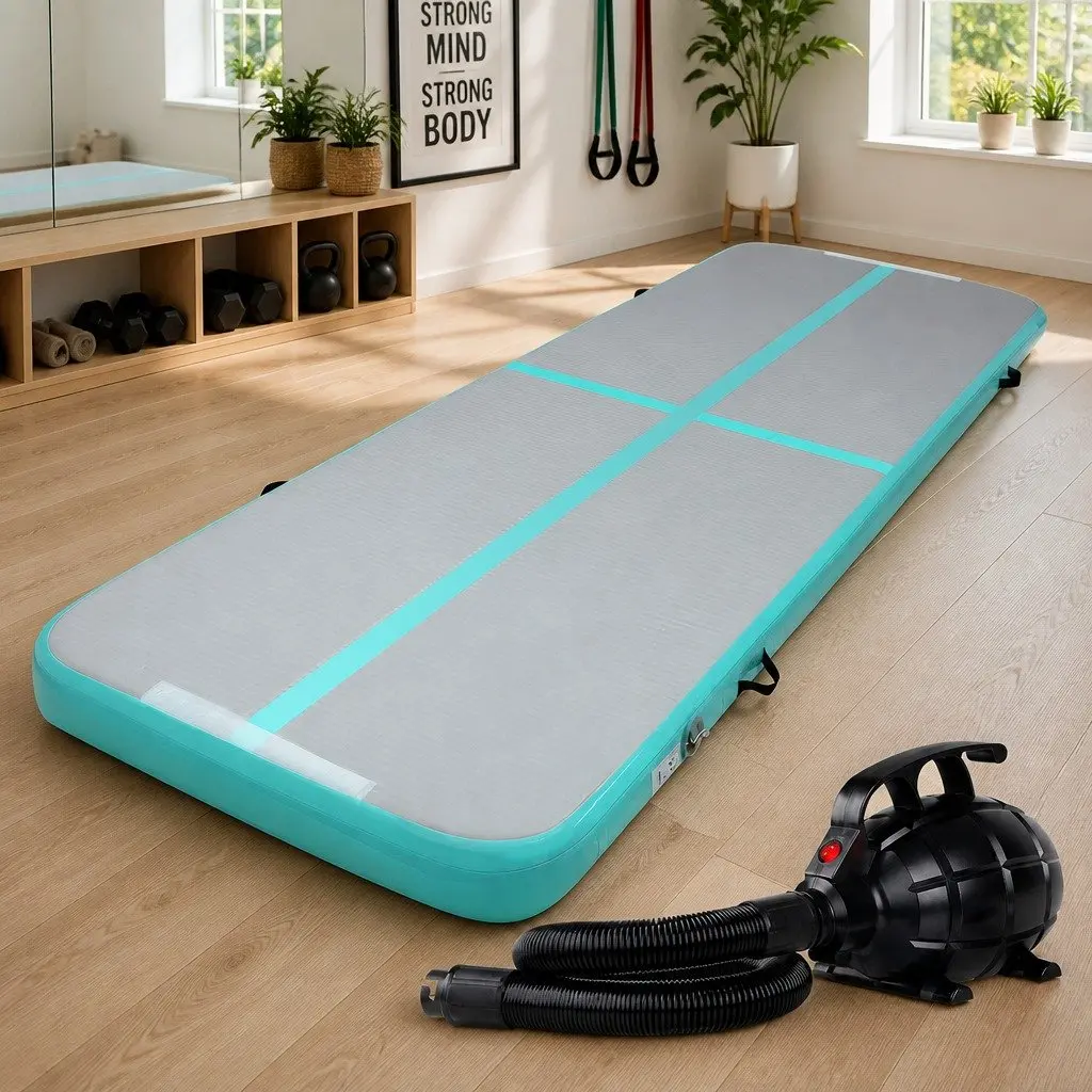 Air Track Mat Mint 3M Inflatable Gymnastics Tumbling Exercise Mat with Electric Pump