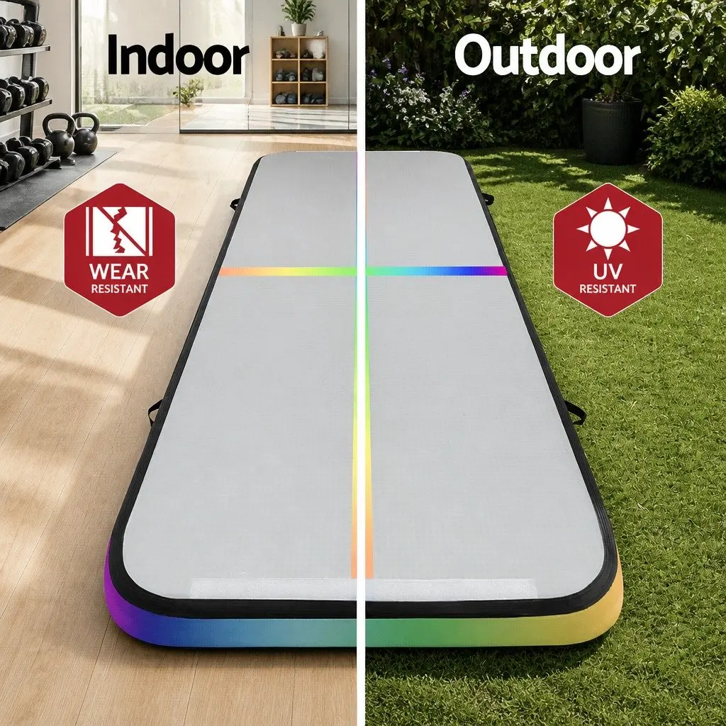 Air Track Gymnastics Mat Inflatable 3M Cushioned Landing Surface for Tumbling Yoga Training