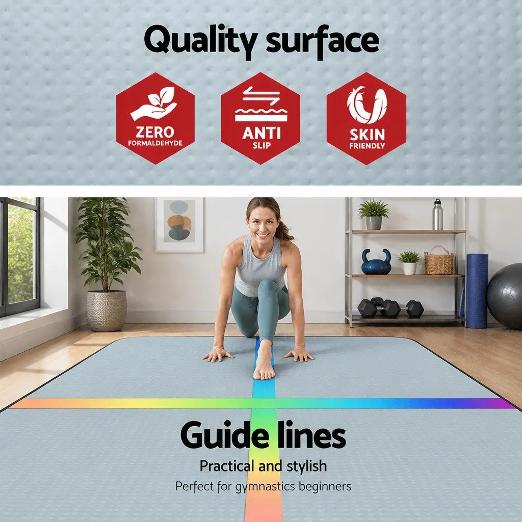 Air Track Gymnastics Mat Inflatable 4M Cushioned Surface for Safe Landings