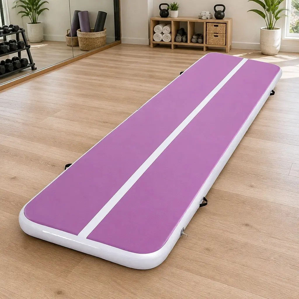 Air Track Mat Purple 4M Inflatable Gymnastics Tumbling Yoga Training