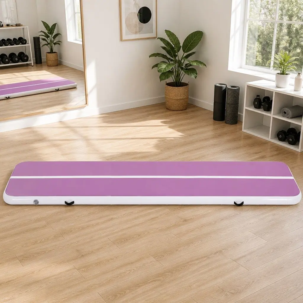 Air Track Mat Purple 4M Inflatable Gymnastics Tumbling Yoga Training