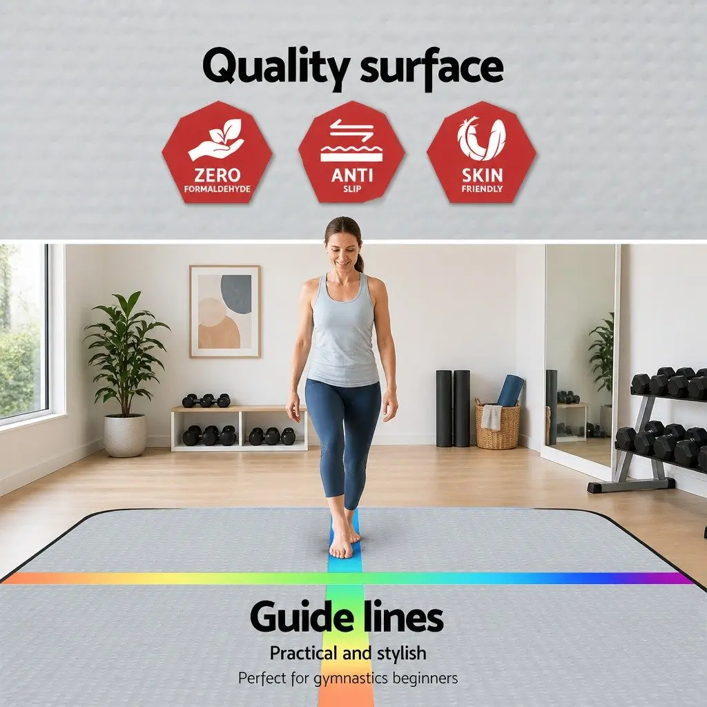 Air Track Inflatable Gymnastics Mat 4M Tumbling Yoga Exercise Fitness Pad