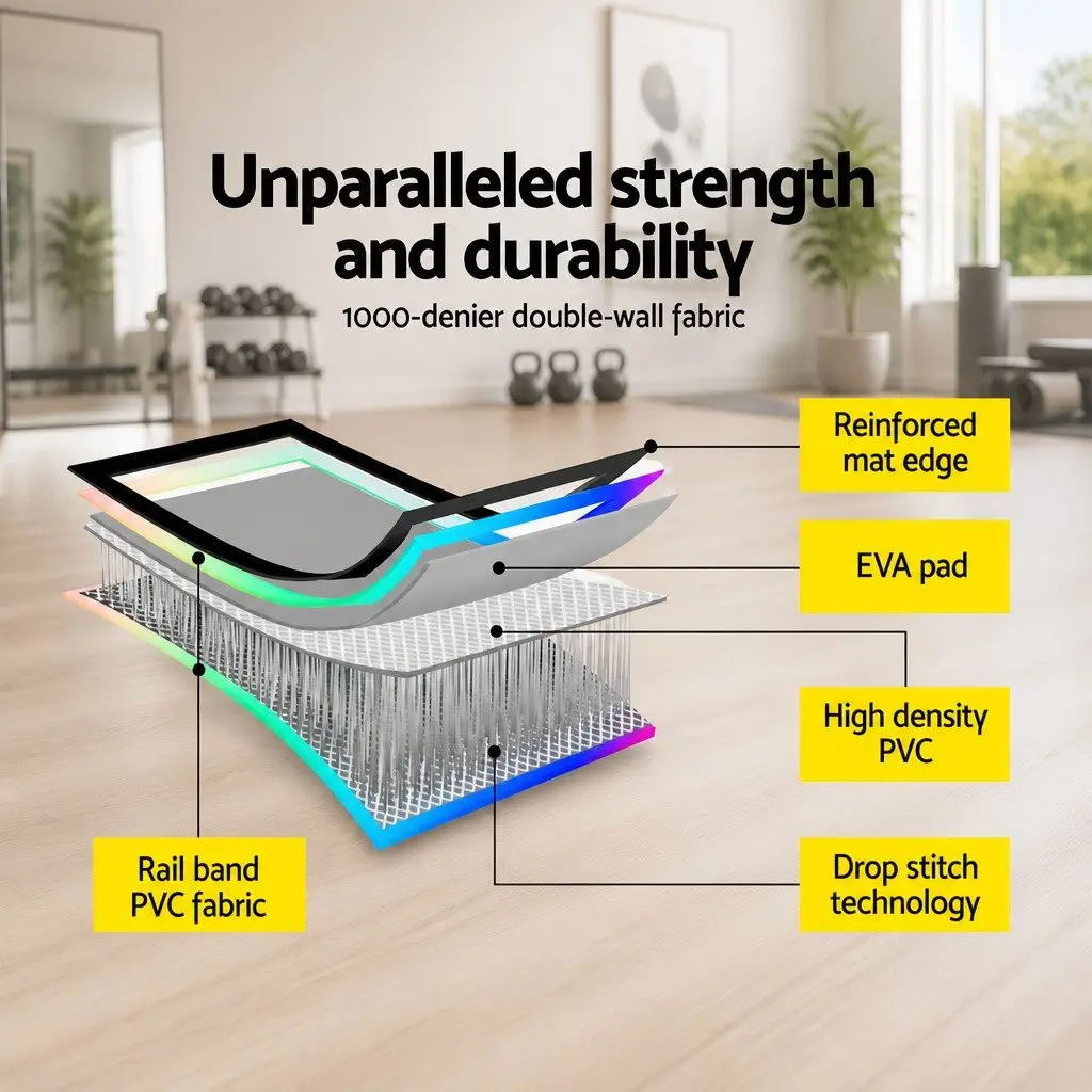 Air Track Inflatable Gymnastics Mat 4M Tumbling Yoga Exercise Fitness Pad