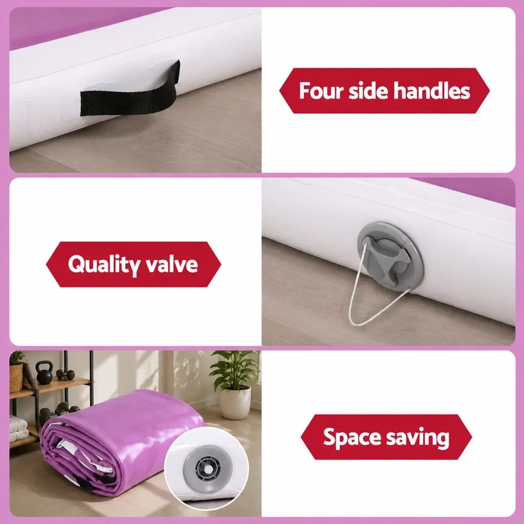 Air Track Gymnastics Mat Purple 4M Inflatable Tumbling Exercise