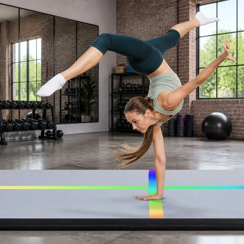 Air Track Mat Inflatable 4M Anti-Slip Double-Wall Fabric for Gymnastics Cheerleading Yoga Fitness Training