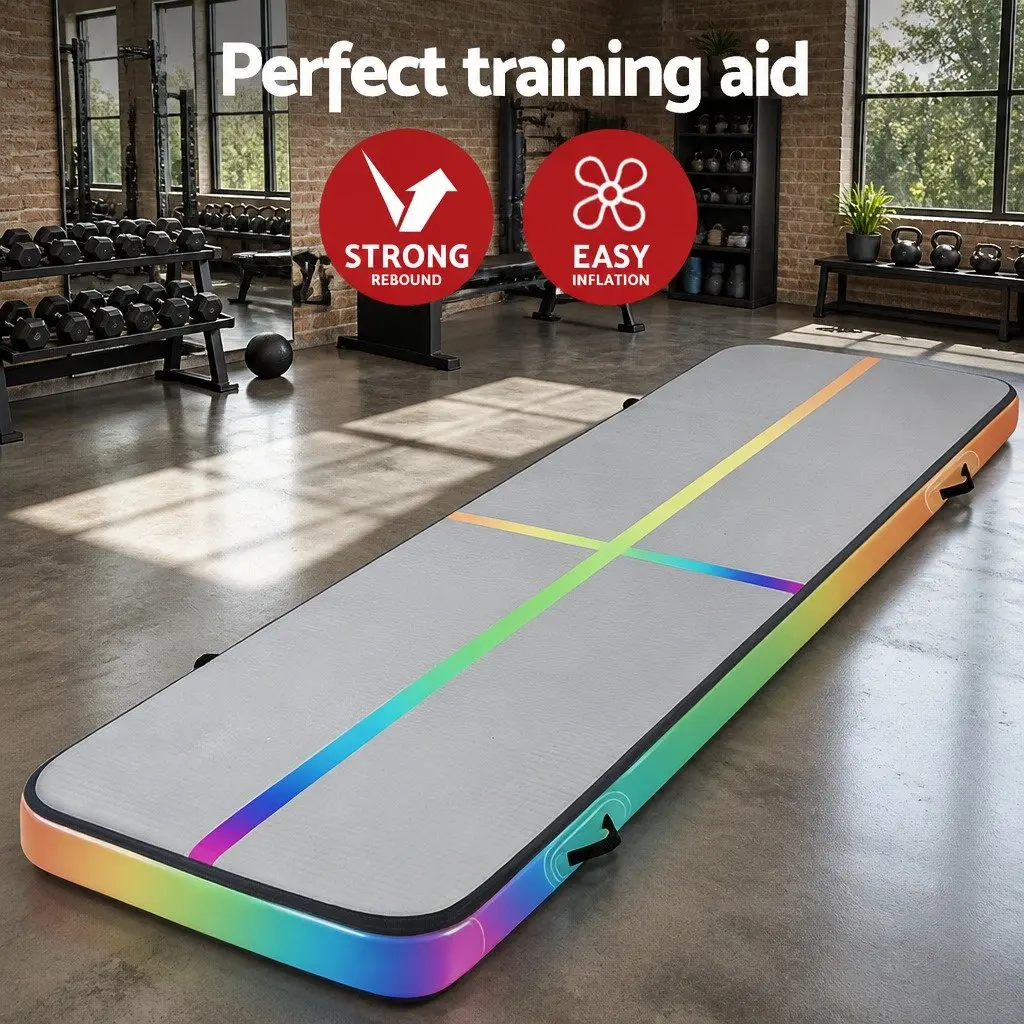 Air Track Mat Inflatable 4M Anti-Slip Double-Wall Fabric for Gymnastics Cheerleading Yoga Fitness Training